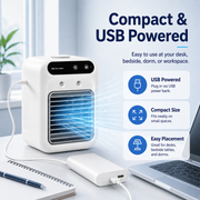 Portable USB Mini Air Cooler Fan, Desktop Mist Cooling Fan for Bedroom, Office and Dorm
