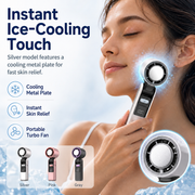 Handheld Turbo Fan – Portable 100-Speed Cooling with Ice-Cooling Plate, USB-C Rechargeable