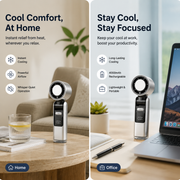 Handheld Turbo Fan – Portable 100-Speed Cooling with Ice-Cooling Plate, USB-C Rechargeable
