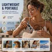 Handheld Turbo Fan – Portable 100-Speed Cooling with Ice-Cooling Plate, USB-C Rechargeable