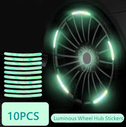 Luminous Tire Anti-collision Sticker Auto Wheel Hub Reflective Colorful Personalized Creative Motorcycle Electric Car Stickers