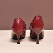 New Pointed Toe Stiletto High Heels Cowhide Soft Sole Soft Surface Leather Shoes