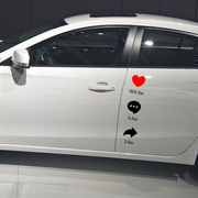 Auto Car Sticker Reflective TikTok Funny Red Heart Windshield Marks Car Accessories