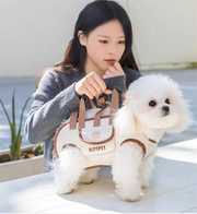 [Stylish Pet Backpack] Snuggle Sling Dog Carrier, Adjustable Full Body Lift Harness for Small Dogs and Cats, Portable Breathable Pet Carrier Backpack with Hands-Free Shoulder and Treat Bag(Small) Multi-Functional，Perfect for Outdoor Travel