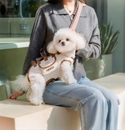 [Stylish Pet Backpack] Snuggle Sling Dog Carrier, Adjustable Full Body Lift Harness for Small Dogs and Cats, Portable Breathable Pet Carrier Backpack with Hands-Free Shoulder and Treat Bag(Small) Multi-Functional，Perfect for Outdoor Travel