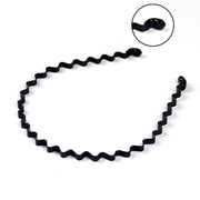 Black Metal Wavy Headband Sport Hoops Bangs Holder