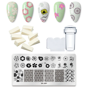 7/11Pcs/Set Nail Art Stamp Plate Leaf Marble Texture Flower Geometry Nail Polish Print Jelly Stamper Scrapper Tool