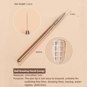 Nail Pen 9 PCS Set Painted Pull Line Dizzy Dye Gradient Brush