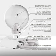 Snails Bubble Automatic Cat Water Bowl Fountain For Pets Water Dispenser 2.8L Large Drinking Bowl Cat Drink No Electricity