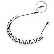 Black Metal Wavy Headband Sport Hoops Bangs Holder