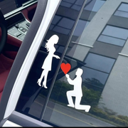 Love Proposal Car Sticker Couples Express Creative Personality Sticker Body Scratches Cover Rear Glass Decoration