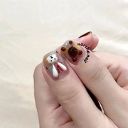 Snowman Nail Patch Sweet Glue removable Short Section Nail Festival Christmas Fake Nail Patch