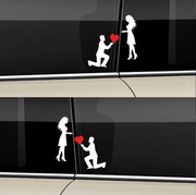 Love Proposal Car Sticker Couples Express Creative Personality Sticker Body Scratches Cover Rear Glass Decoration