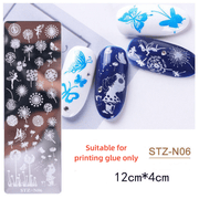 DIY Nail Printing Sticker Template Small Printing Plate