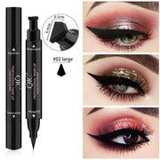 Black Liquid Eyeliner Stamp Marker Pencil Waterproof Stamp Double-ended Eye Liner Pen Cosmetic Eyliner