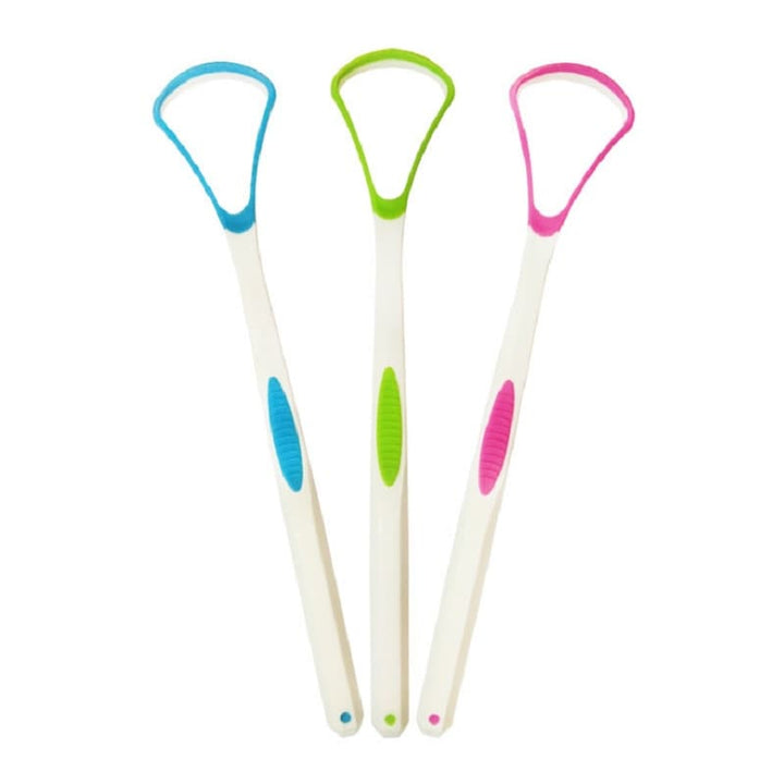 3 Colors  Silicone Tongue Scraper Brush Cleaning Food Grade Single Oral Care Plastic Scraper Tounge Oral Mouth Hygiene Care