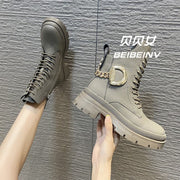 Martin Boots Women's Spring And Autumn Single Boot Trend Ins Cool New Autumn British Style Platform Raised Ankle Boots