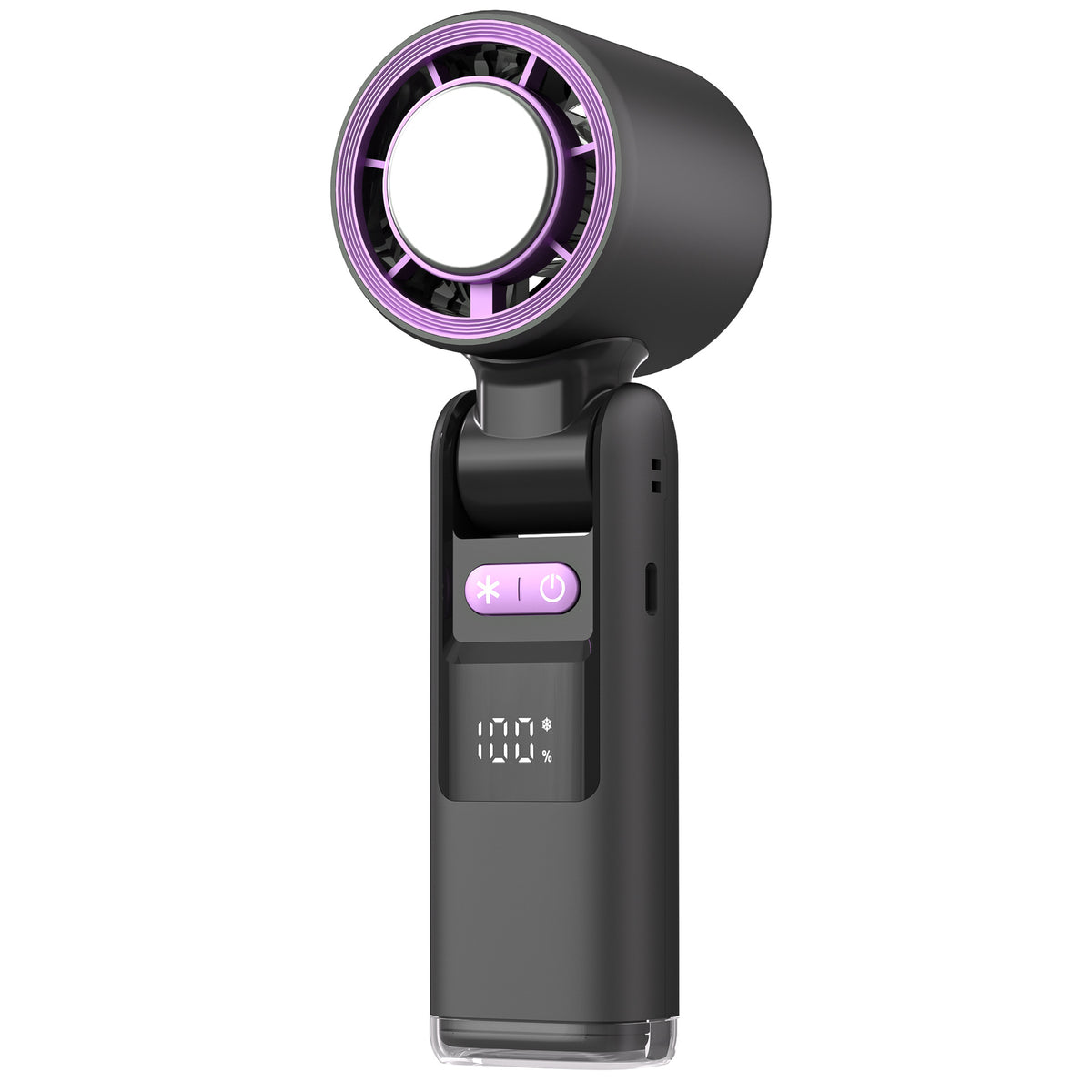 Handheld Turbo Fan – Portable 100-Speed Cooling with Ice-Cooling Plate, USB-C Rechargeable