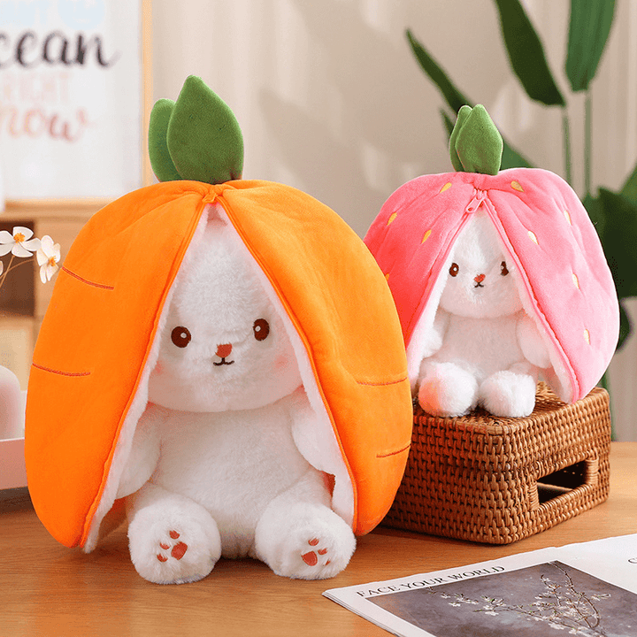 Hide-and-Seek Cute Rabbit Plushie Strawberry Carrot Plush Toy