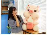 li Cute Milk Bottle Pig Stuffed Toy Soft Kids Doll Birthday Gifts Home Bedroom Decor