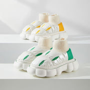 Down Cloth Platform Cotton Slippers Women Winter Indoor Outdoor Shoes Waterproof Warm Plush Home Wrapped Heel Shoes