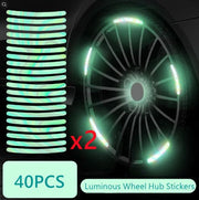 Auto Wheel Hub Reflective Colorful Luminous Tire Anti-collision Personalized Creative Motorcycle Electric Car Stickers