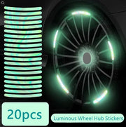 Luminous Tire Anti-collision Sticker Auto Wheel Hub Reflective Colorful Personalized Creative Motorcycle Electric Car Stickers