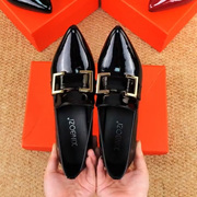 Patent Leather Shoes Pointed Stubby Heels Fashion Women Deep High Heels