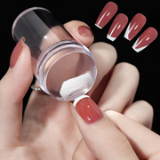 Transparent Nail Stamper with Scraper 2pcs Jelly Silicone Stamp