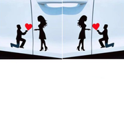 Love Proposal Car Sticker Couples Express Creative Personality Sticker Body Scratches Cover Rear Glass Decoration