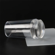 Transparent Nail Stamper with Scraper 2pcs Jelly Silicone Stamp