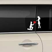 Love Proposal Car Sticker Couples Express Creative Personality Sticker Body Scratches Cover Rear Glass Decoration