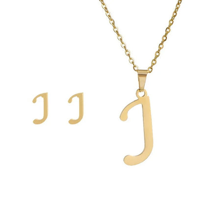 Personalized Initial Necklace & Earrings Set