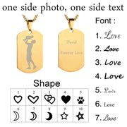 Stainless Steel Personalized Engraved Necklace Custom Photo Name Pendant Necklaces For Children Birthday Gift