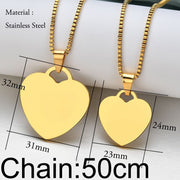 Customized Necklaces Engrave Photo Name Necklace Stainless Steel Heart Pendant Chain Necklace Jewelry For Women ID Tag