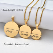 Personalized Engraved Jewelry ID Tag Necklaces Engrave Photo Name Necklace Round Keepsake For Women Lover Pet Gift