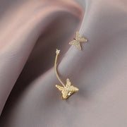 New Angel Wings Rhinestone Hanging Dangle Exquisite Fashion Stud Earrings Elegant Prevent Allergy Earrings
