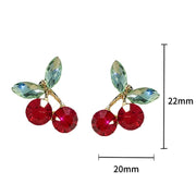 New European and American Fruit Fashion Long Ear Nail Temperament Cherry Cherry Earrings Lady Earrings