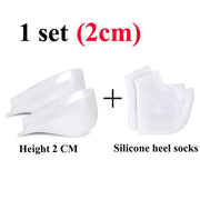 Invisible Height Increase Silicone Socks Gel Heel Pads Orthopedic Arch Support Heel Cushion Soles Insole Foot Massage Unisex