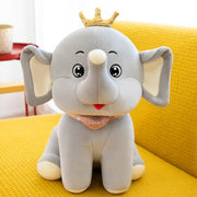 Cute Animals Doll Smile Crown Elephant Plush Toys Soft Stuffed For Kids Gift