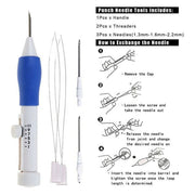 Embroidery Punch Needle Stitching Tool Knitting Needles Cross Stitch Pen DIY Sewing Kit for Magic Craft Patterns Set Droshipping