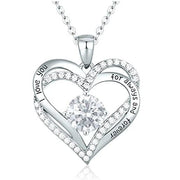 January To December Birthstone Necklace with Heart Inlaid Lettering Necklace for Women Wedding Engagement Party Jewelry