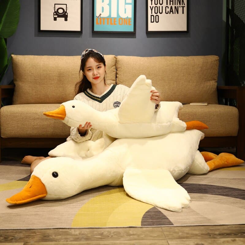 Giant Duck Plush Toys Floor Mat Kids Gift Cute Animal Stuffed Swan Goose Soft Dolls