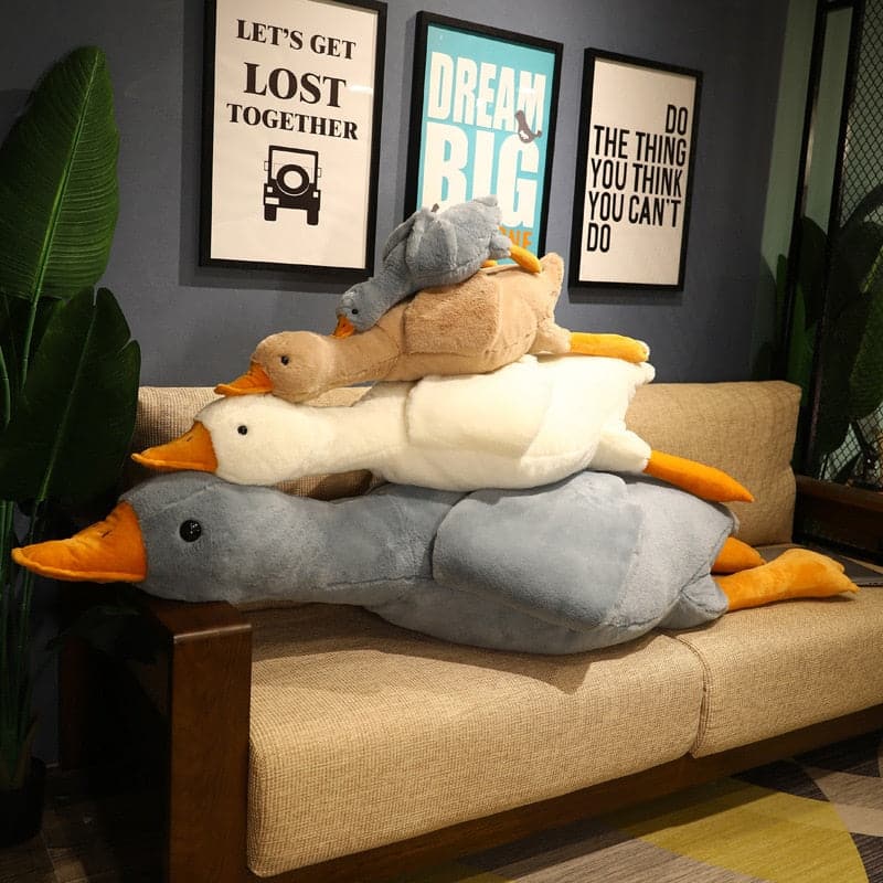 Giant Duck Plush Toys Floor Mat Kids Gift Cute Animal Stuffed Swan Goose Soft Dolls