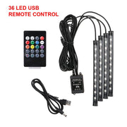 Automotive Interior Decorative Lights LED Car Foot Light 24/36/48 LED Atmosphere Lamp Ambient Lamp Remote Voice Control