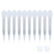 10pcs Silicone Lip Brush Set Small Makeup Brushes Lipstick Applicator Brushes with 2 Anti-lost Cover