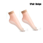 Summer Soft Silk Socks Women Breathable Bottom Non-Slip Transparent Thin Socks Ladies Sandals Short Sock Nylon Slippers Sock