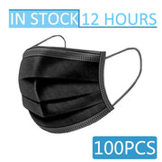10-100pcs Disposable Face Mouth Masks 3-Layer Filter Anti Dust Smog Earloop Breathable Gauze Mascarilla Black Mascaras Masque