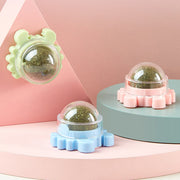 Cat Toys Cat Treat Toys Snack Self-Adhesive 360¡ã Rotated Catnip Ball Cats Wall Mount Molar Teething Toy For Cats Ball
