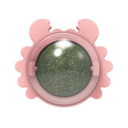 Cat Toys Cat Treat Toys Snack Self-Adhesive 360¡ã Rotated Catnip Ball Cats Wall Mount Molar Teething Toy For Cats Ball